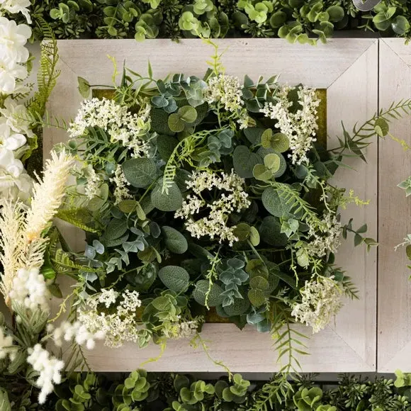 Artificial Foliage Wall Panel - Green, Wood