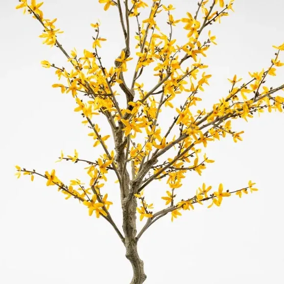 Artificial Forsythia Tree - Yellow, Plastic Pot
