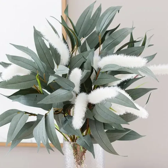 Artificial Foxtail Bouquet - Green, Mixed Foliage