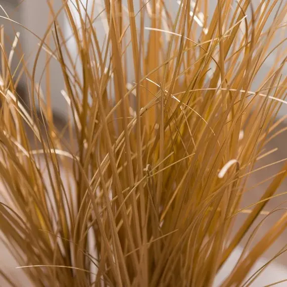 Artificial Grass Plant - Gold, Plastic Pot