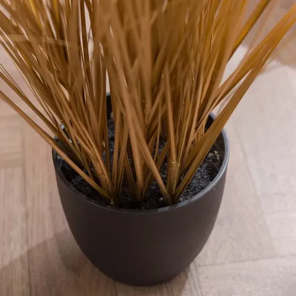 Artificial Grass Plant - Gold, Plastic Pot