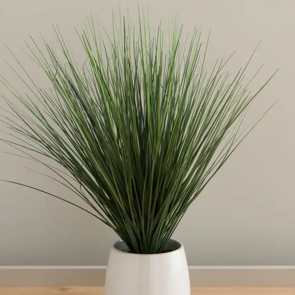 Artificial Grass Plant - Green, Ceramic Pot
