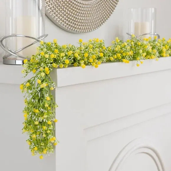 Artificial Gypsophila Garland - Yellow