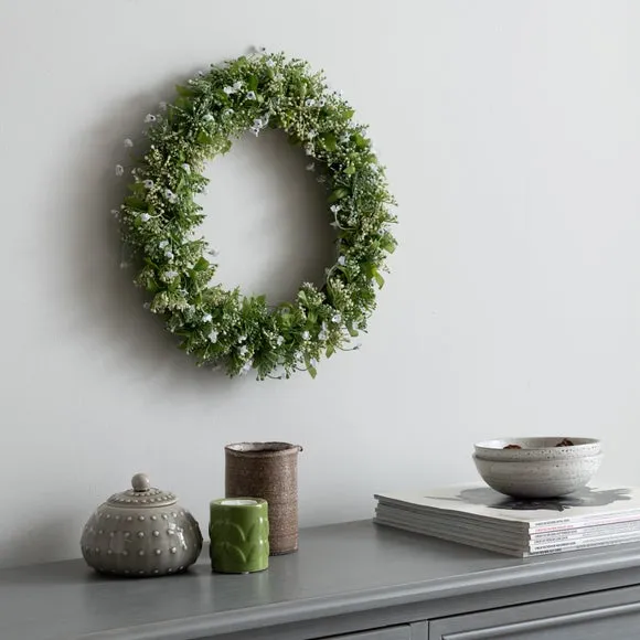 Artificial Gypsophila Wreath - Cream, Green image