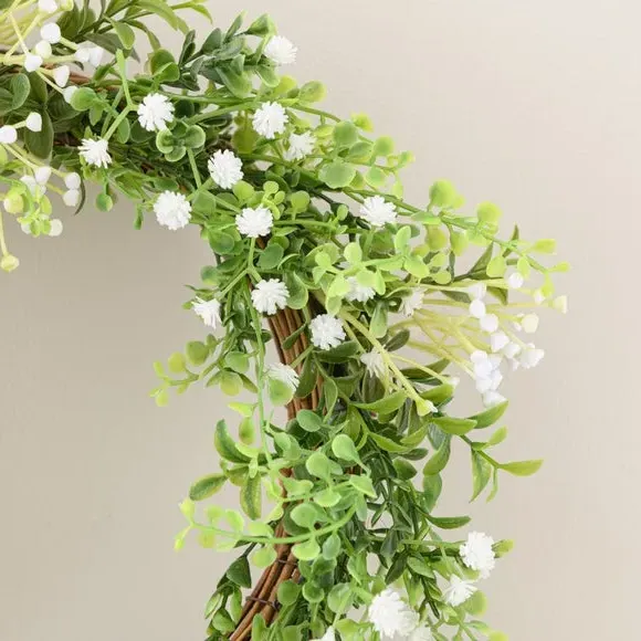 Artificial Gypsophila Wreath - White