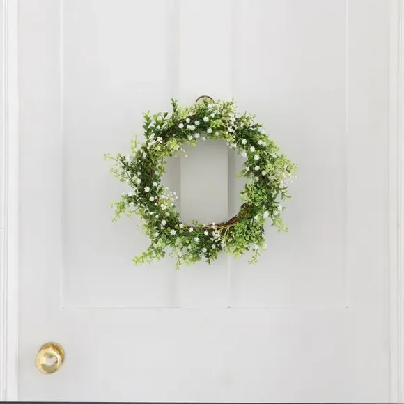 Artificial Gypsophila Wreath - White