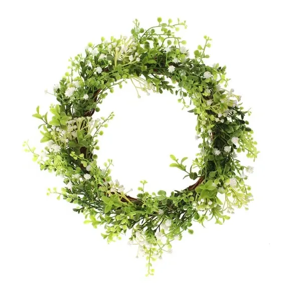 Artificial Gypsophila Wreath - White