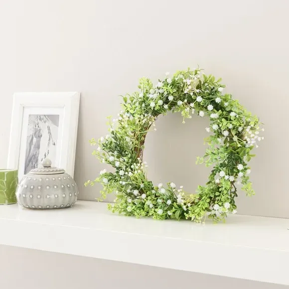 Artificial Gypsophila Wreath - White image