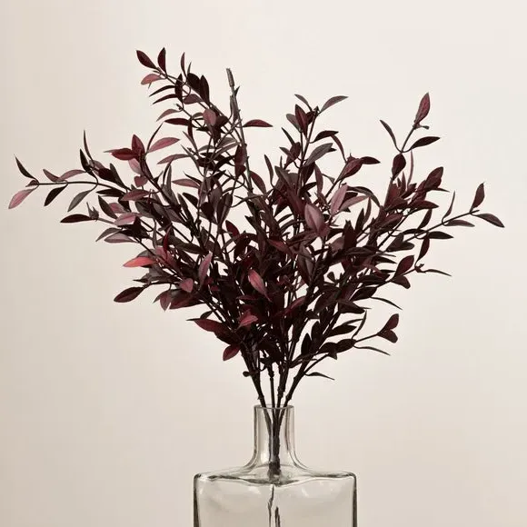 Artificial Huckleberry Stem - Burgundy