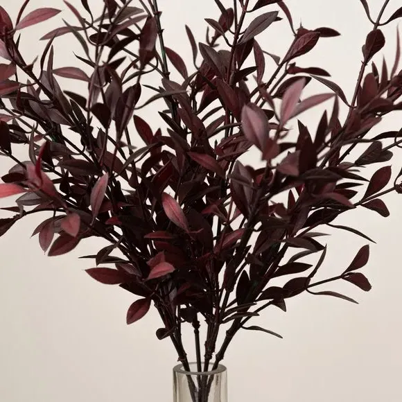Artificial Huckleberry Stem - Burgundy