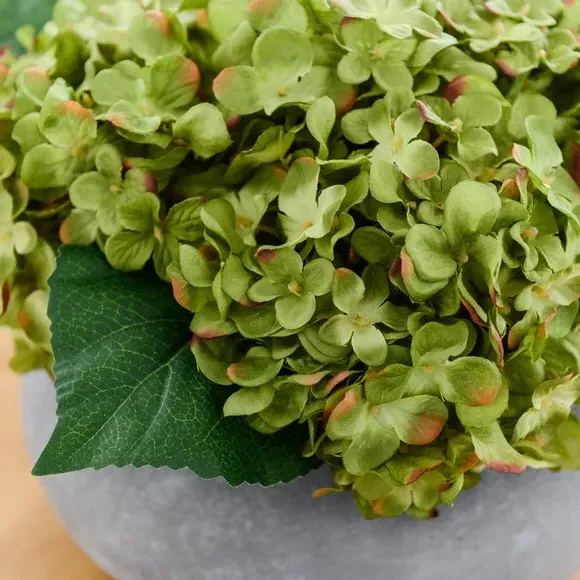 Artificial Hydrangea Arrangement - Green, Cement