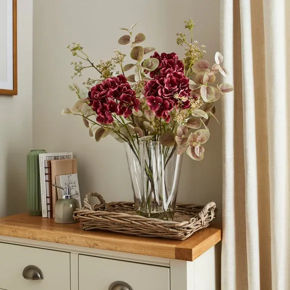 Artificial Hydrangea Arrangement - Purple, Glass image