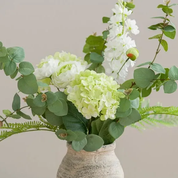 Artificial Hydrangea & Eucalyptus - Green, Resin