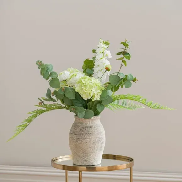 Artificial Hydrangea & Eucalyptus - Green, Resin
