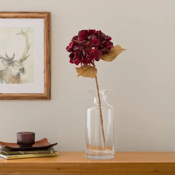Artificial Hydrangea Stem - Red, Plastic