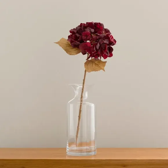 Artificial Hydrangea Stem - Red, Plastic