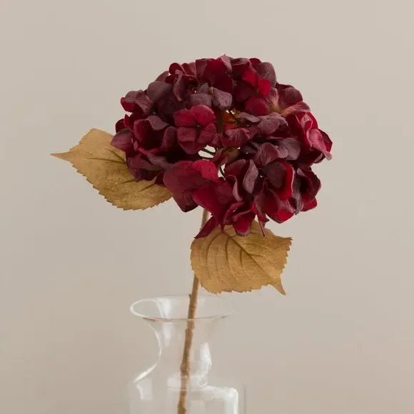 Artificial Hydrangea Stem - Red, Plastic image