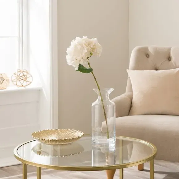 Artificial Hydrangea Stem - White, Plastic image