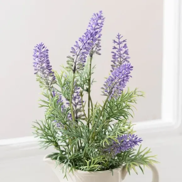 Artificial Lavender Arrangement - Purple, Ceramic
