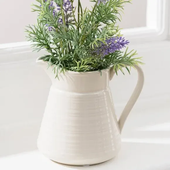 Artificial Lavender Arrangement - Purple, Ceramic