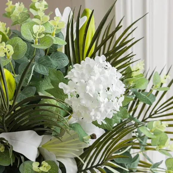 Artificial Lily Bouquet - White, Mixed Flowers