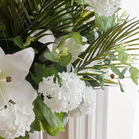 Artificial Lily Bouquet - White, Mixed Flowers
