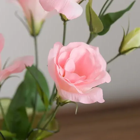 Artificial Lisianthus Arrangement - Pink, Glass