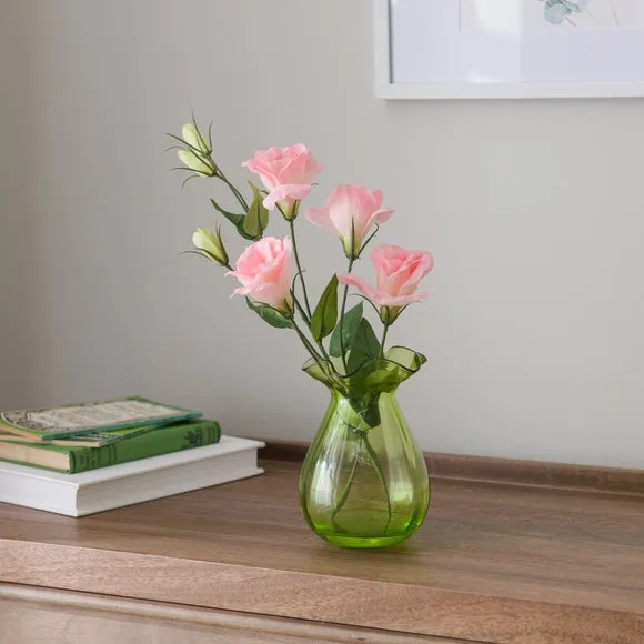 Artificial Lisianthus Arrangement - Pink, Glass image