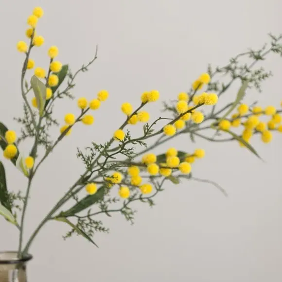 Artificial Mimosa Stem - Yellow