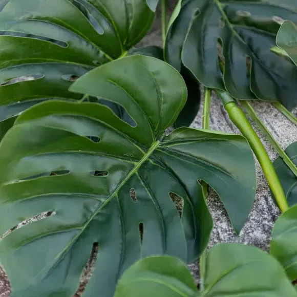 Artificial Monstera Garland - Green
