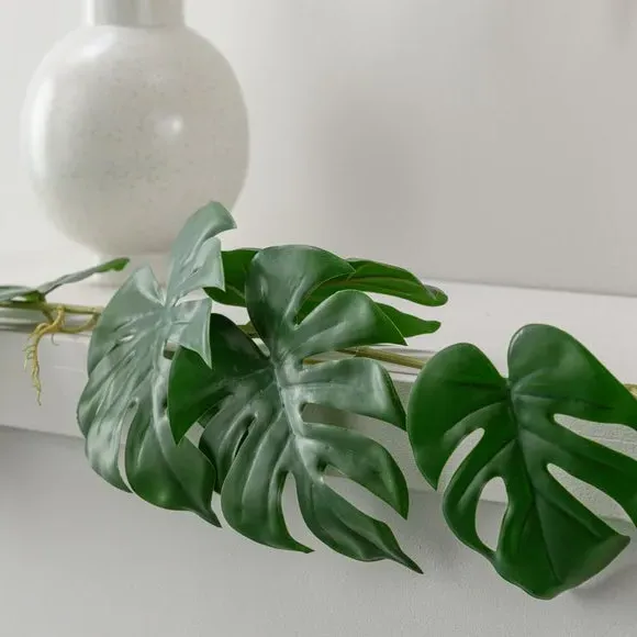 Artificial Monstera Garland - Green, Fabric