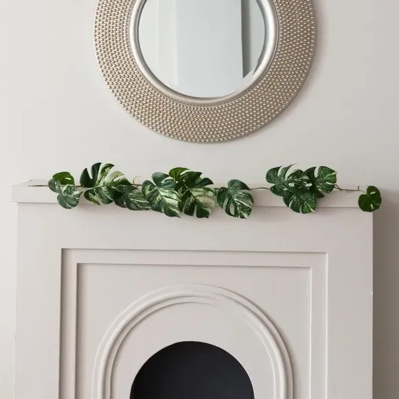 Artificial Monstera Garland - Green, Faux Foliage image