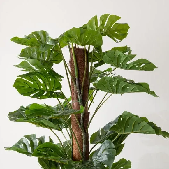 Artificial Monstera Tree - Green, Black Pot