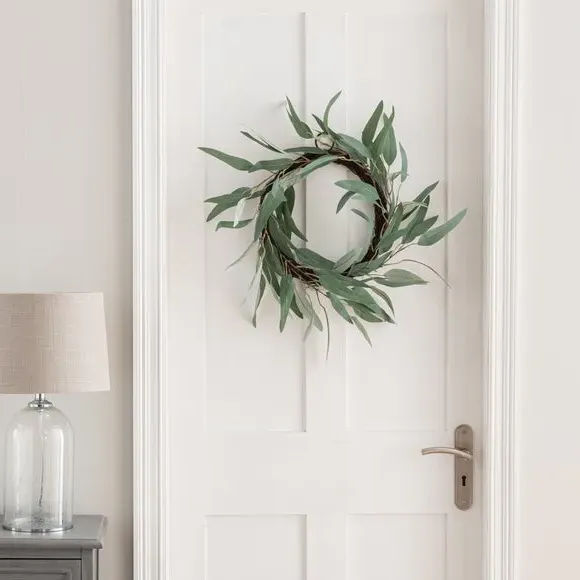 Artificial Olive Leaf Wreath - Green