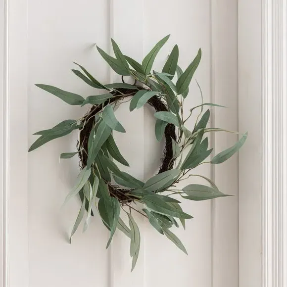 Artificial Olive Leaf Wreath - Green