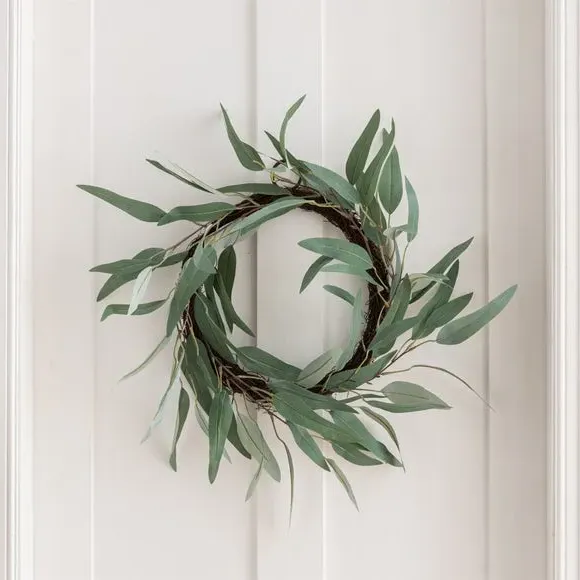 Artificial Olive Leaf Wreath - Green