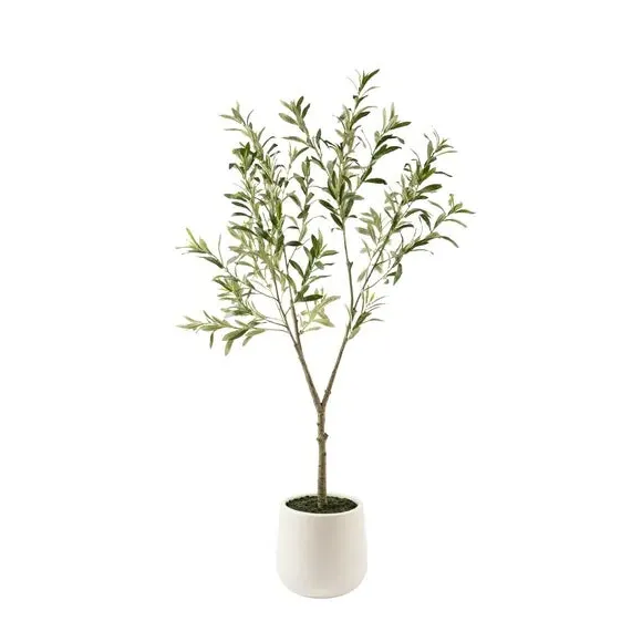 Artificial Olive Tree in Pot - Green, Cream