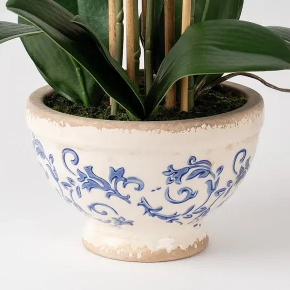 Artificial Orchid Plant - Pink, Ceramic Pot