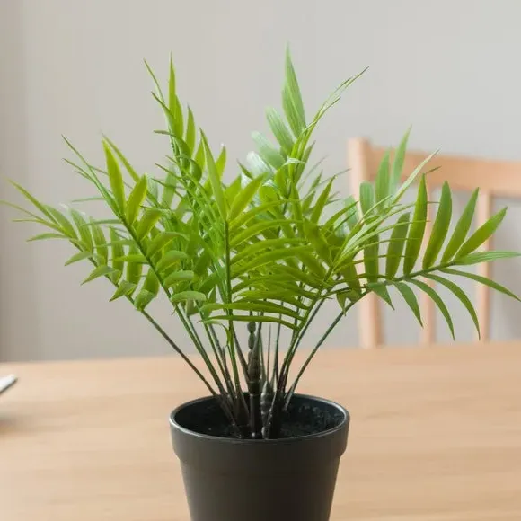 Artificial Palm Plant with Pot - Green, Plastic