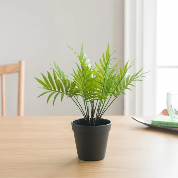 Artificial Palm Plant with Pot - Green, Plastic image