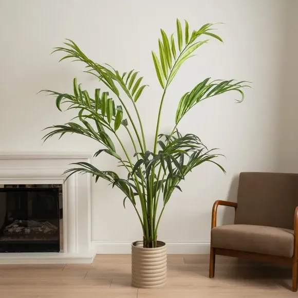 Artificial Palm Tree in Pot - Green, Plastic image