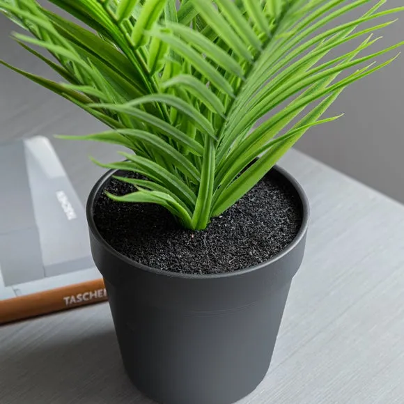 Artificial Parlour Plant - Green, Black Pot