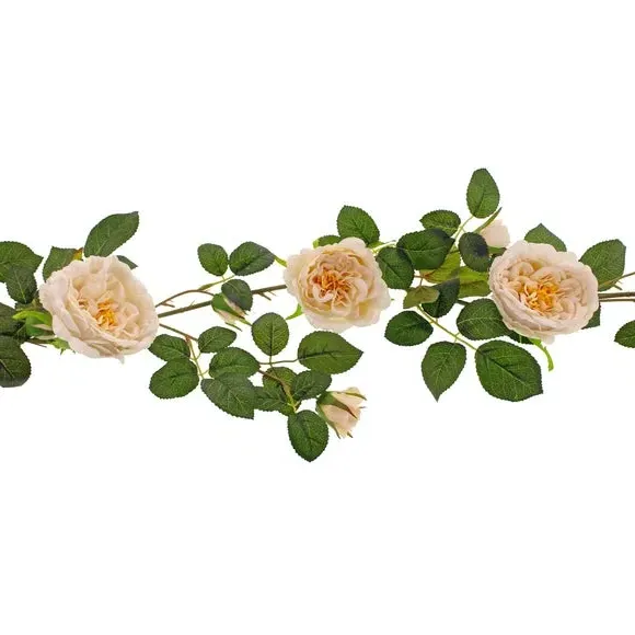 Artificial Peony Garland - Cream, Silk