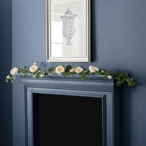 Artificial Peony Garland - Cream, Silk image