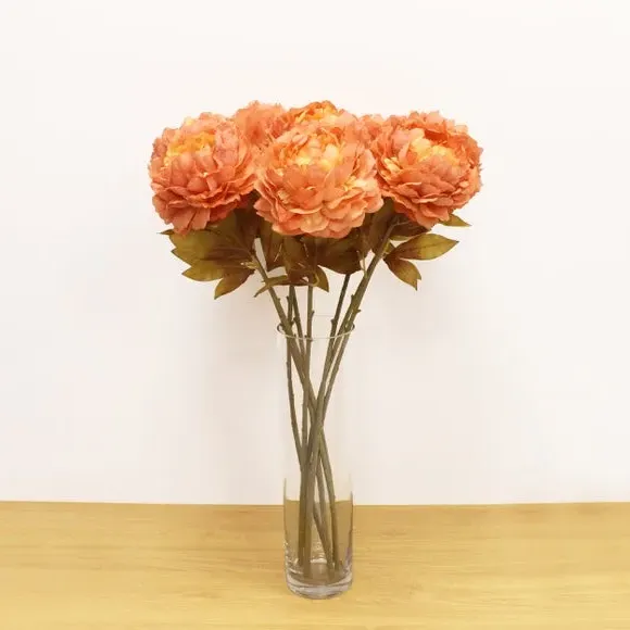 Artificial Peony Stem - Pink, Faux Dried