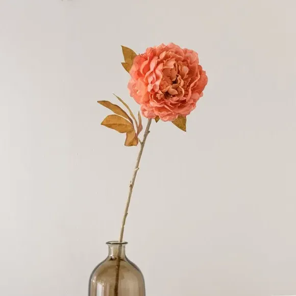 Artificial Peony Stem - Pink, Faux Dried