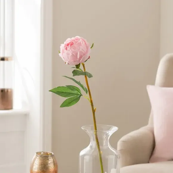 Artificial Peony Stem - Pink, Plastic