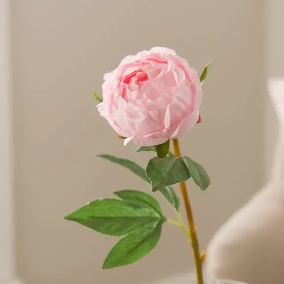Artificial Peony Stem - Pink, Plastic