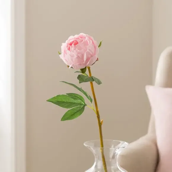 Artificial Peony Stem - Pink, Plastic