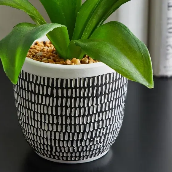 Artificial Plant in Pot - Multicolor, Cement